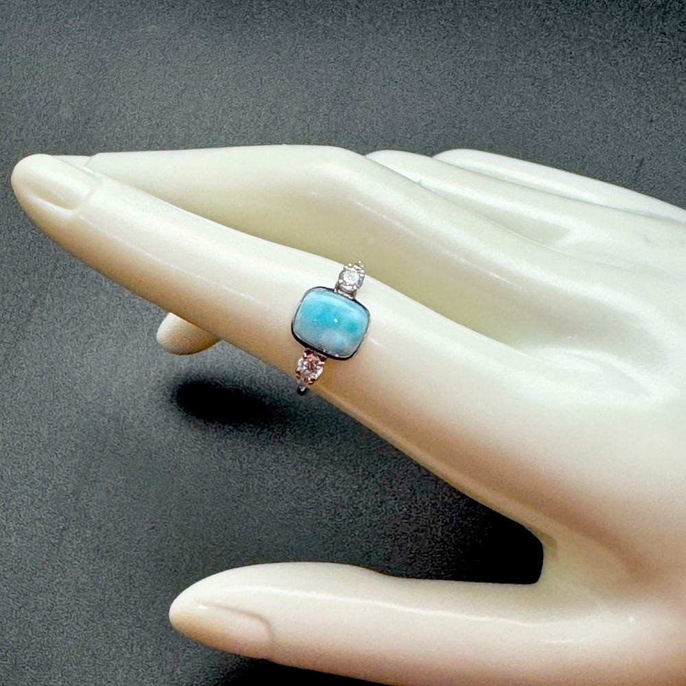 NEW Blue Larimar Elegant stone set in sterling silver